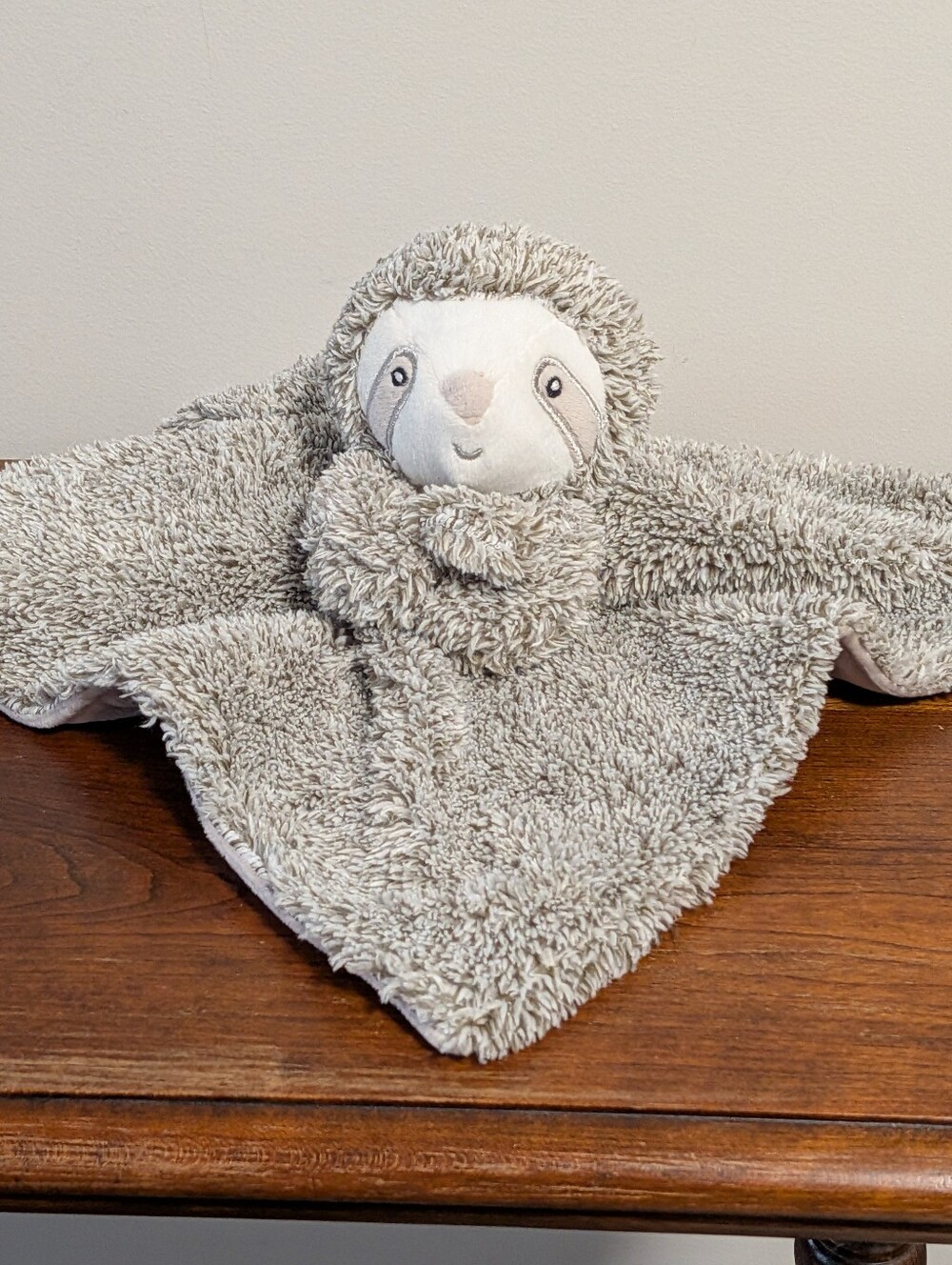 Carters Cute Taupe Colour Sloth Plush Lovey  Baby Security Blanket 14"